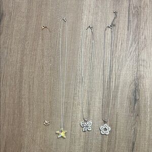 Elegant Silver and Gold Butterfly Necklaces